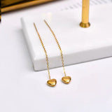 Silver Needle Heart Earrings – Korean Light Luxury Jewelry for Women