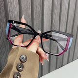 TR material cat's eye anti-blue light glasses women's fashion 2024 new European and American large frame plain cross-border non-power flat mirror