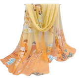 QUECY Women's Chiffon Silk Scarf – Lightweight Printed Scarf