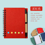 Kraft Paper Spiral Notebook with Customizable Sticky Notes, Self-Adhesive Tear-Off Memo Pads, Customizable Sticky Notes