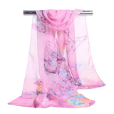 QUECY Women's Chiffon Silk Scarf – Lightweight Printed Scarf