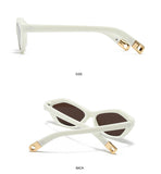 Angular Cat Eye Sunglasses – Modern Retro Design with Stylish Temple Detailing