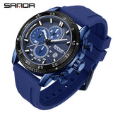 SANDA Men’s Chronograph Quartz Watch – Luminous Waterproof Sports Watch
