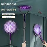 Retractable Wall-Mounted Electric Mosquito Swatter – 2-in-1 Rechargeable Insect Killer