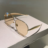 2025新款时尚金属双梁蛤蟆墨镜潮流素颜街拍百搭太阳眼镜男女同款