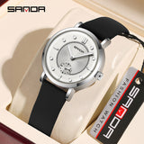 SANDA Women’s Silicone Quartz Watch – Fashion Analog Wristwatch with Luminous Hands
