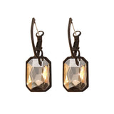 Geometric Black Stone Dangle Earrings