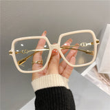 2023 in stock direct supply of anti-blue light Europe and the United States flat glasses goggles cross-border fashion large frame metal glasses frame