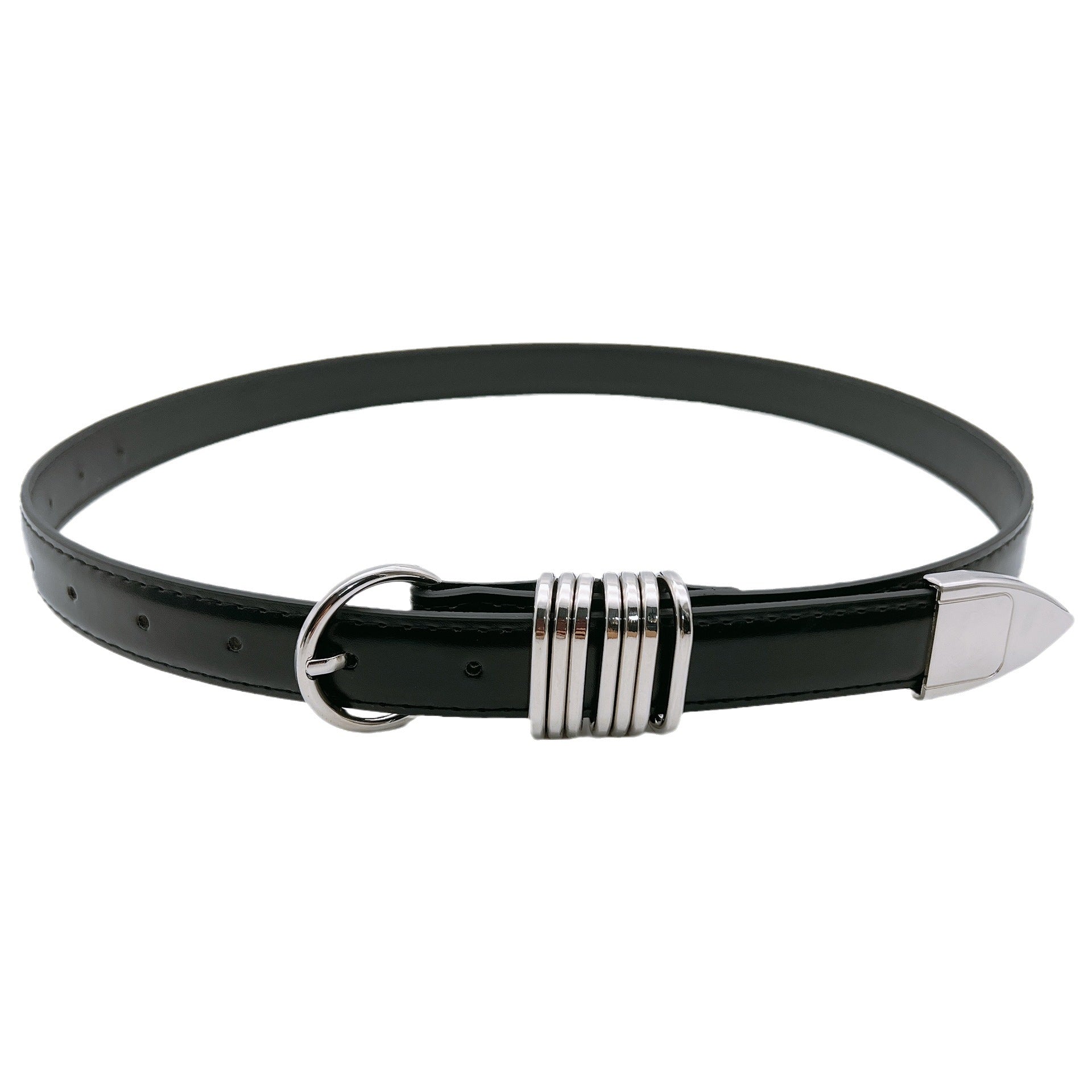 Homemade Metal Belt, Fashionable Korean Style Women's Versatile Belt, Black Niche Design, High-end Decorative Jeans Belt