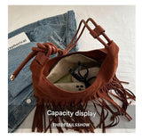 Women's Boho Tassel Shoulder Bag – Retro Chic Tote Bag