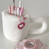 Colorful Fabric Pen Holder & Desk Organizer | Soft Padded Multifunctional Storage Cup (Random Color)