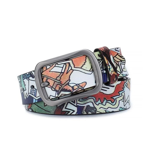 Quirky Leather Belt for Men with Pin Buckle