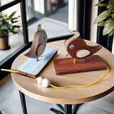 Woodpecker Handmade Wooden Doorbell – Decorative Pull-Knock Bell for Home