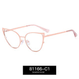Women’s Cat Eye Blue Light Glasses – Metal Fashion Frame for Myopia or Daily Wear