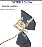 Trendy Frameless Sunglasses for Women – Stylish Geometric Temples & UV Protection