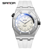 Sanda Men’s Sports Quartz Watch – Luminous Dial, Waterproof Silicone Strap