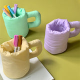 Colorful Pen Holder, Cotton-Filled Storage Cup, Dopamine Pen Bag, Fat Cup Ornament, Multifunctional Pen Holder, Satchel Fabric Water Cup