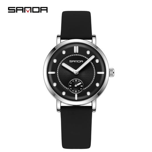 SANDA Women’s Silicone Quartz Watch – Fashion Analog Wristwatch with Luminous Hands