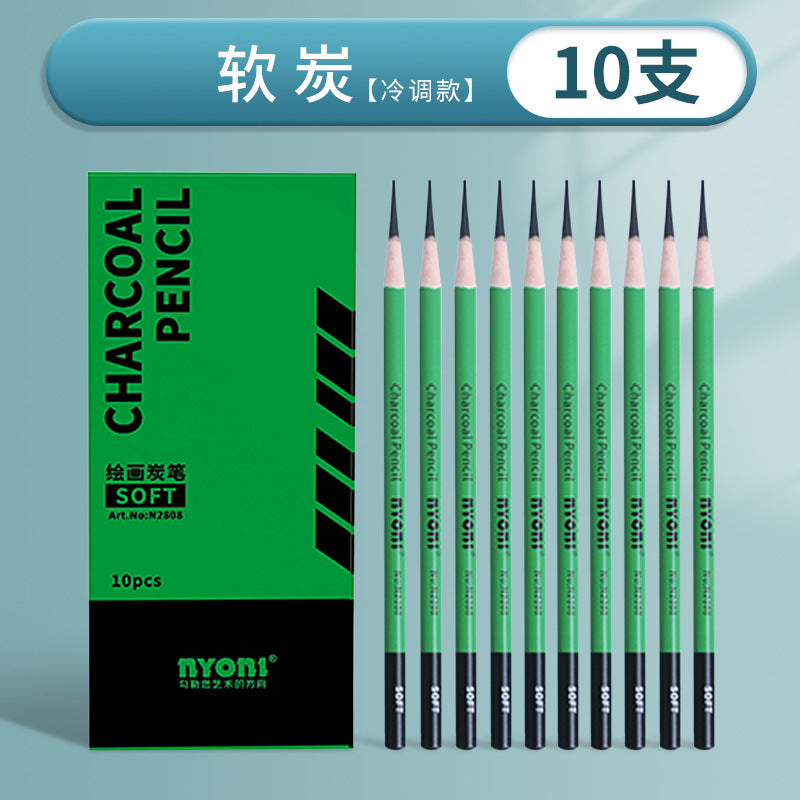 Nioni charcoal pen suit art student sketch sketch soft carbon pencil wholesale medium carbon painting combination special carbon pen