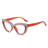 Elegant Cat Eye Reading Glasses with Rhinestone Embellishments