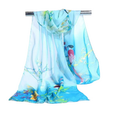 QUECY Women's Chiffon Silk Scarf – Lightweight Printed Scarf