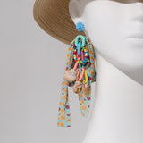 Colorful Shell Tassel Earrings for Women – Geometric Holiday Statement Jewelry