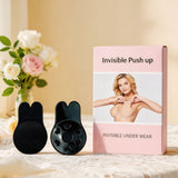 Rabbit Ear Bra Pads Strapless Self-Adhesive Silicone Invisible Bra Bunny Nipple Covers Push-Up Bra Pads Low-Cut Bust Enhancement
