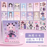 Large Princess Dress-up Full Body Dress-up Sticker Hand Account Book Children's Makeup Handmade DIY Puzzle Decoration Sticker Book