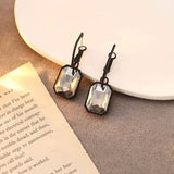 Geometric Black Stone Dangle Earrings