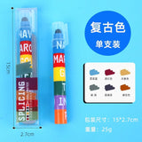 Timeout Solid Highlighter Cute Creative Multi-Color Pen Retro Graffiti Pen 12-Color Splicing Key Line Marking Pen