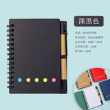 Kraft Paper Spiral Notebook with Customizable Sticky Notes, Self-Adhesive Tear-Off Memo Pads, Customizable Sticky Notes