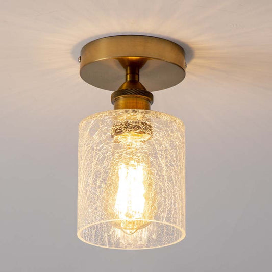 Modern Nordic Glass Ceiling Lamp for Hallway – Iron Frame, LED Compatible