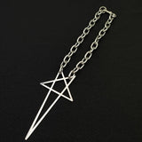 Silver Five-Pointed Star Pendant Necklace - Unisex