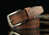 Retro Pin Buckle Belt for Men – Letter-Embossed Imitation Leather Belt