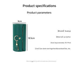 Portable Cylindrical PU Leather Jewelry Box