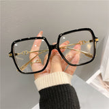 2023 in stock direct supply of anti-blue light Europe and the United States flat glasses goggles cross-border fashion large frame metal glasses frame