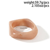 Chunky Gloss Dome Bangle Set – Bold Resin & Gold Slip-On Bracelets for Women (Pack of 3)