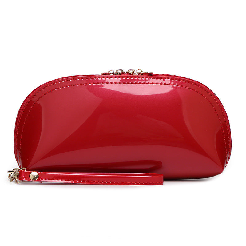 Patent Leather Clutch Bag Women's Cosmetic Bag Korean Style Mini Clutch Banquet Coin Purse Mobile Phone Shell Lipstick Zipper Small Bag