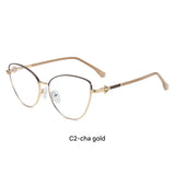 Ultra-Light Metal Cat Eye Blue Light Glasses – Trendy Butterfly Frame for Women
