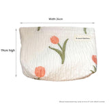 Fresh Tulip Canvas Makeup Bag – Large-Capacity Travel Cosmetic Pouch