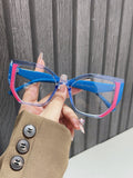 TR material cat's eye anti-blue light glasses women's fashion 2024 new European and American large frame plain cross-border non-power flat mirror