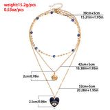 Evil Eye Layered Necklace for Women – Trendy Multi-Layer Clavicle Chain Jewelry