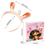LED Light-Up Rabbit Ear Headband for Girls – Type-C Rechargeable Flashing Hair Accessory