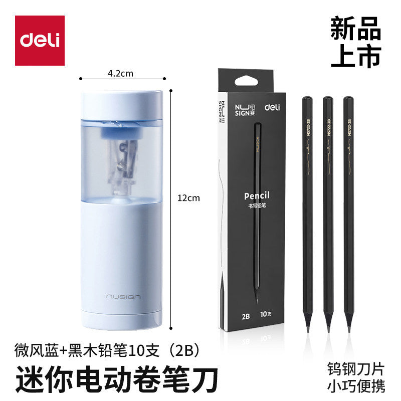 Deli Ns075 Handheld Electric Pencil Sharpener for Elementary School Students, Children's Pencil Sharpener