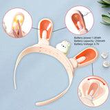 LED Light-Up Rabbit Ear Headband for Girls – Type-C Rechargeable Flashing Hair Accessory