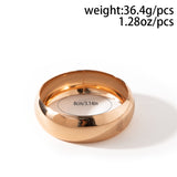 Chunky Gloss Dome Bangle Set – Bold Resin & Gold Slip-On Bracelets for Women (Pack of 3)