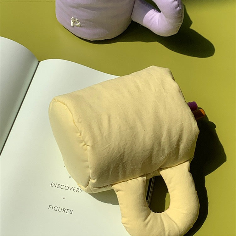 Colorful Pen Holder, Cotton-Filled Storage Cup, Dopamine Pen Bag, Fat Cup Ornament, Multifunctional Pen Holder, Satchel Fabric Water Cup