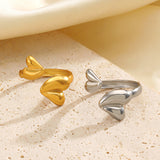 Golden Heart Adjustable Ring – Minimalist Gold Stainless Steel Jewelry for Women