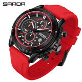 SANDA Men’s Chronograph Quartz Watch – Luminous Waterproof Sports Watch