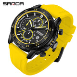 SANDA Men’s Chronograph Quartz Watch – Luminous Waterproof Sports Watch